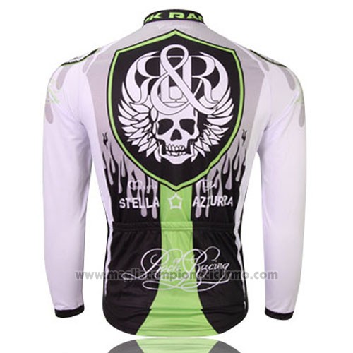 2013 Abbigliamento Ciclismo Rock Racing Nero e Verde Manica Lunga e Salopette